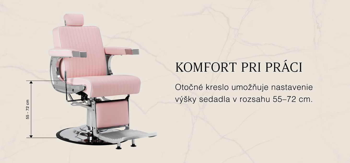Barberské kreslo Gabbiano Visionerio ružové - detail produktu 3
