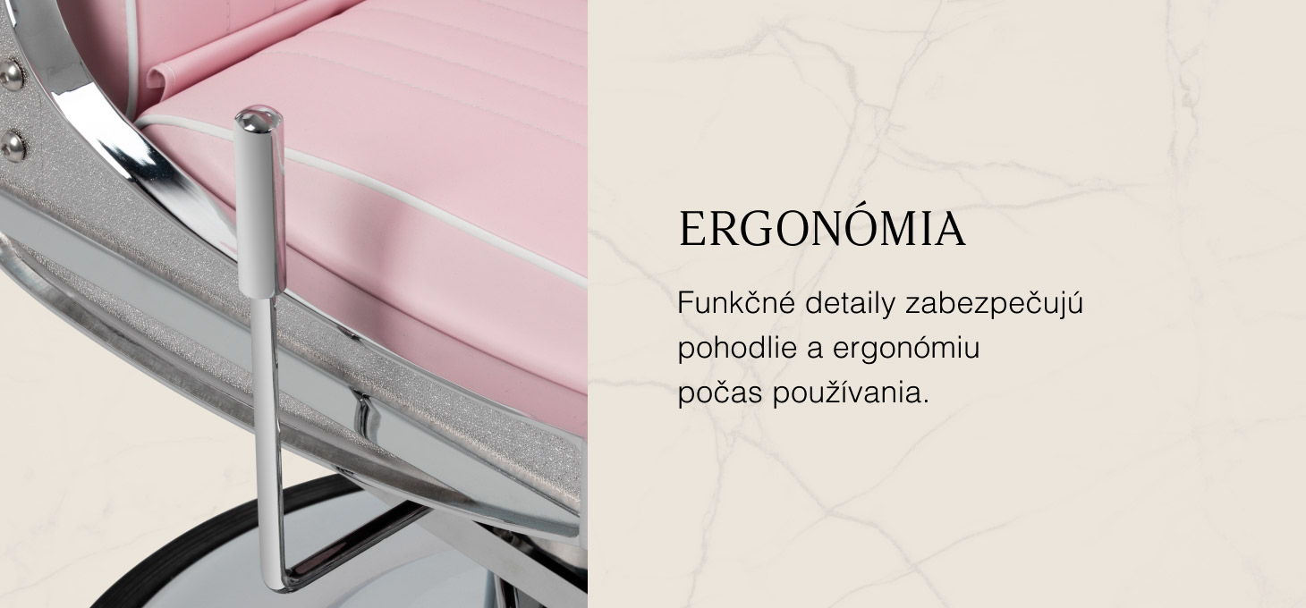 Barberské kreslo Gabbiano Visionerio ružové - detail produktu 5