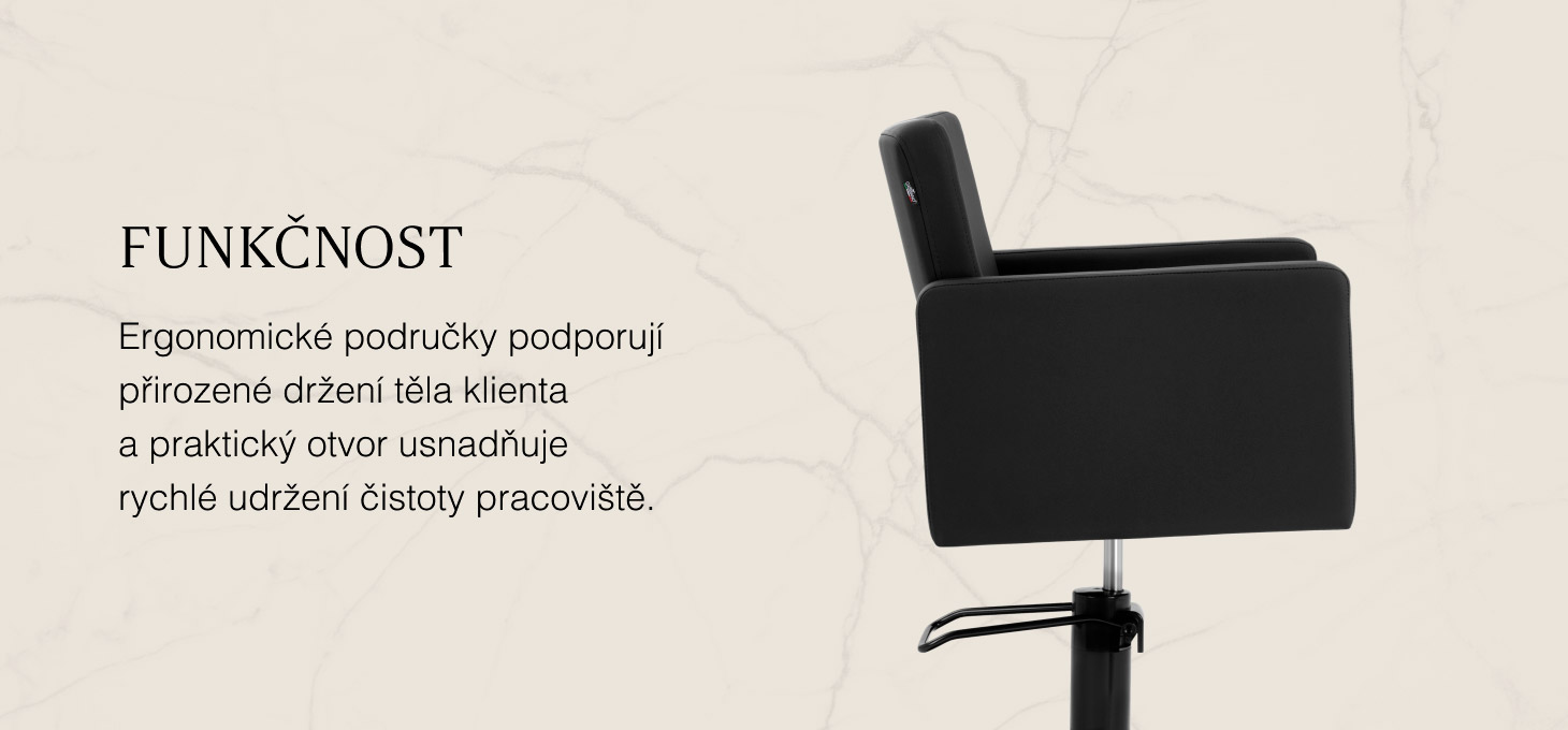 Kadernícke kreslo Gabbiano Vitoria čierné - detail produktu 4