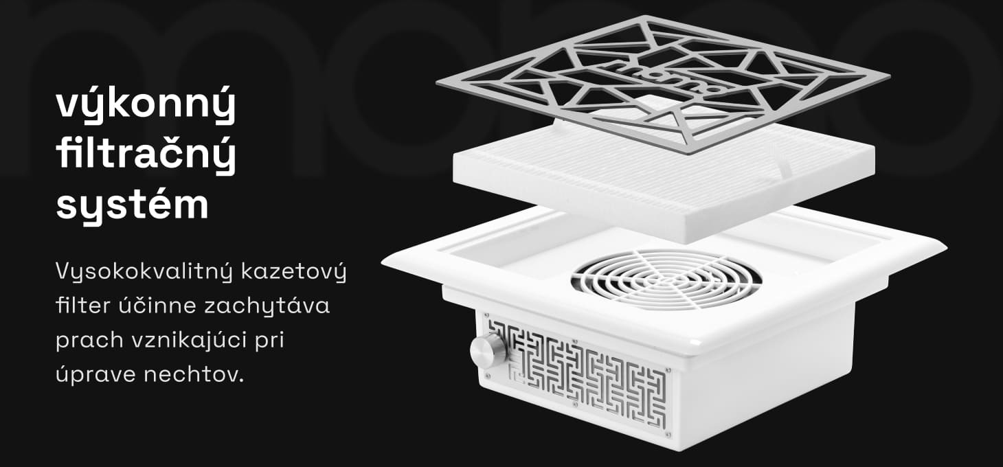 Vstavaná odsávačka prachu na nechty Momo J-404 - detail produktu 4