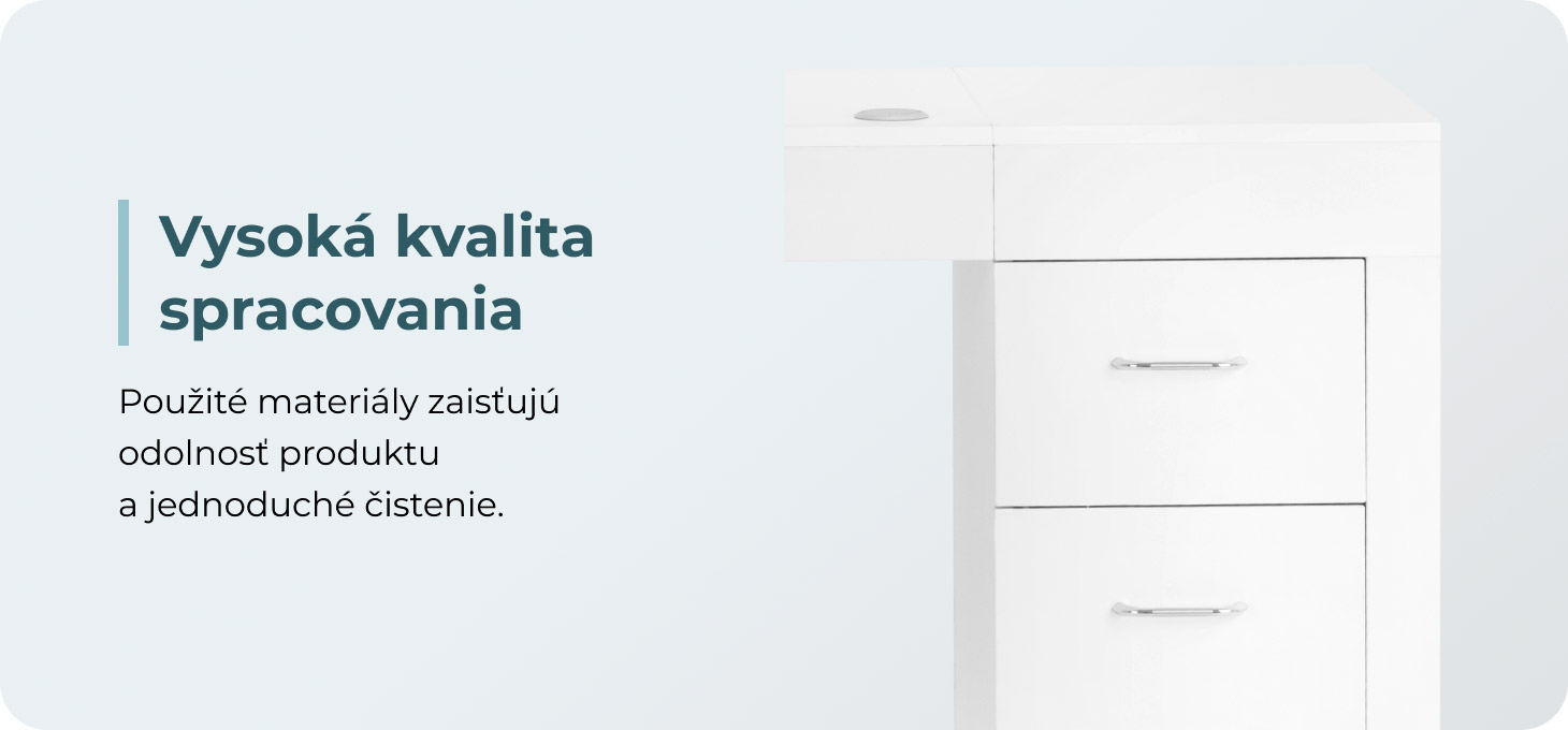Manikérsky stôl 324 so zásuvkami, biely - detail produktu 3