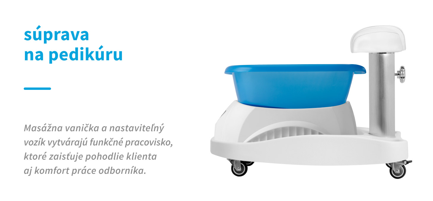 Pedikérska vanička Azzurro s masážnou funkciou + biely vozík - detail produktu 2