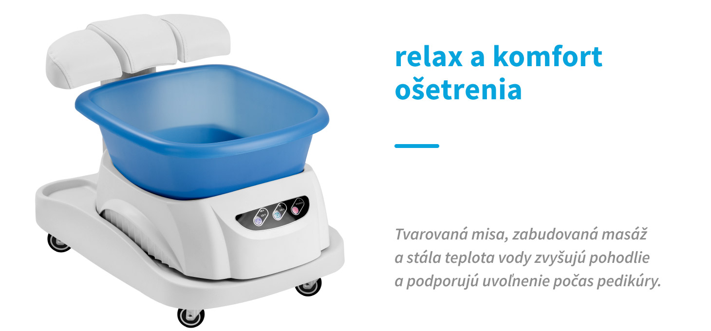 Pedikérska vanička Azzurro s masážnou funkciou + biely vozík - detail produktu 3