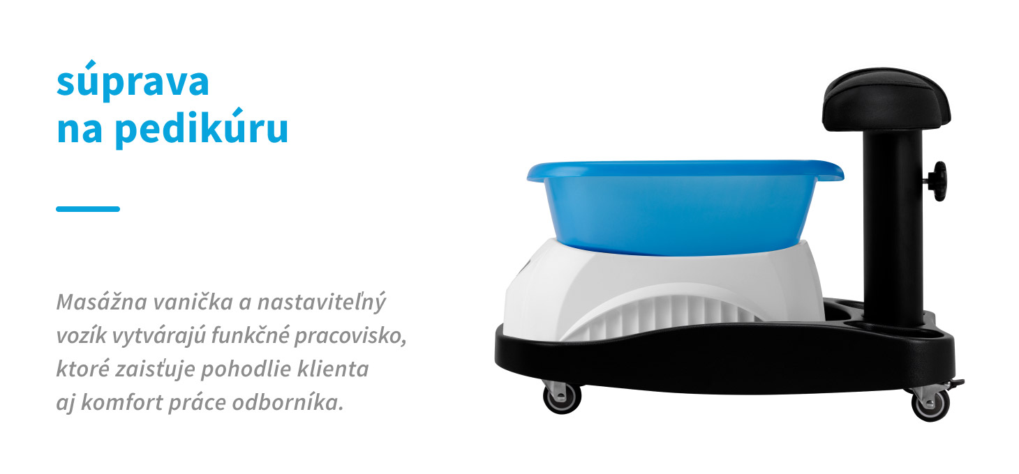 Pedikérska vanička Azzurro s masážnou funkciou + čierny vozík - detail produktu 2