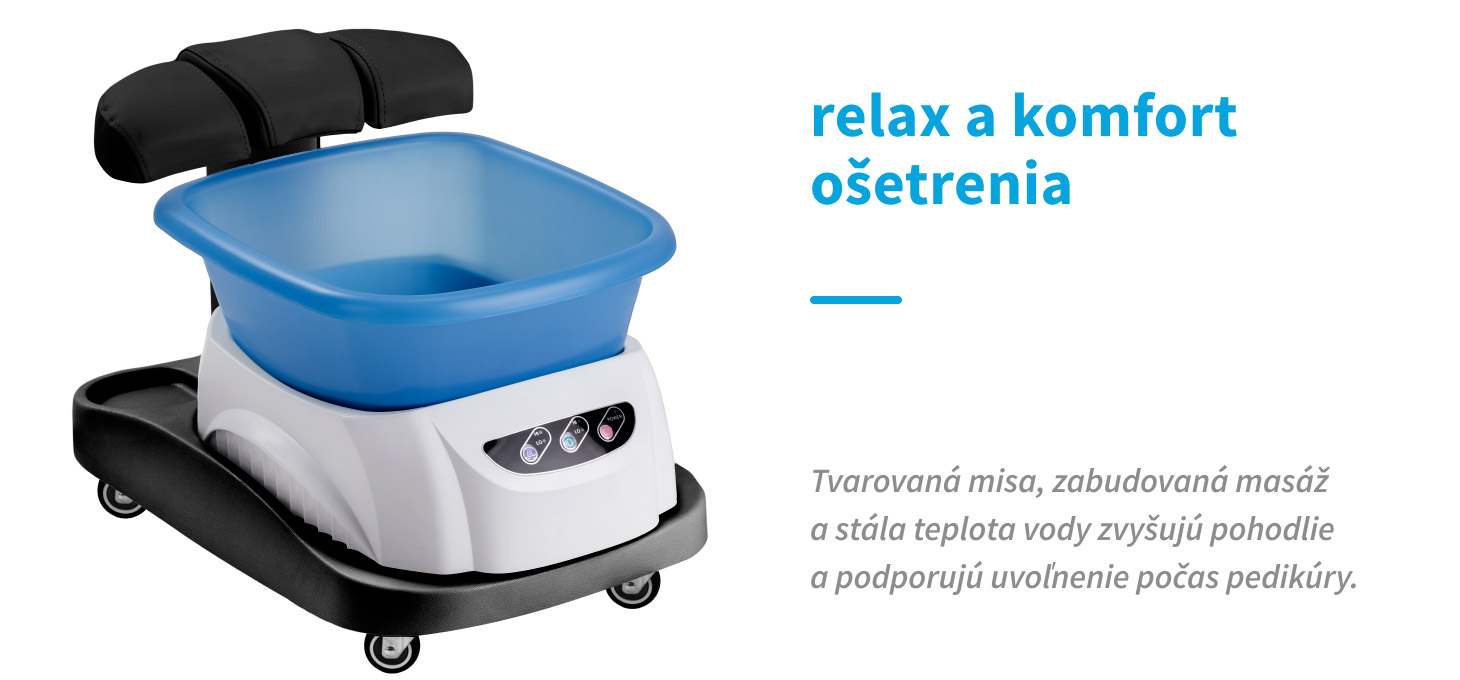 Pedikérska vanička Azzurro s masážnou funkciou + čierny vozík - detail produktu 3