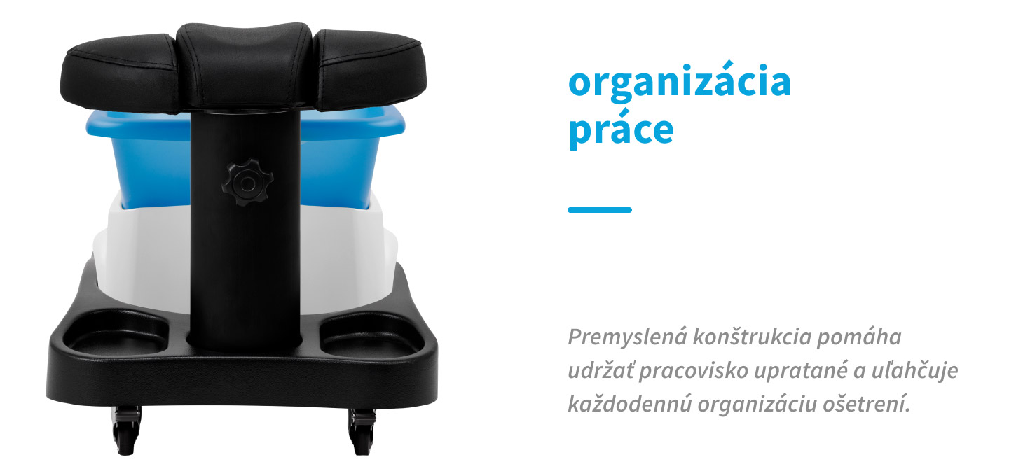 Pedikérska vanička Azzurro s masážnou funkciou + čierny vozík - detail produktu 5