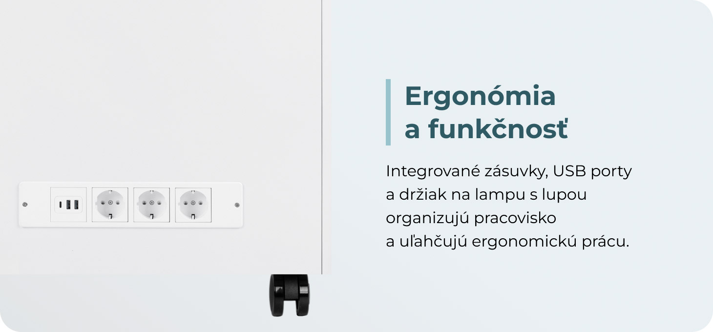 Podologický stolík 984 biely - detail produktu 4