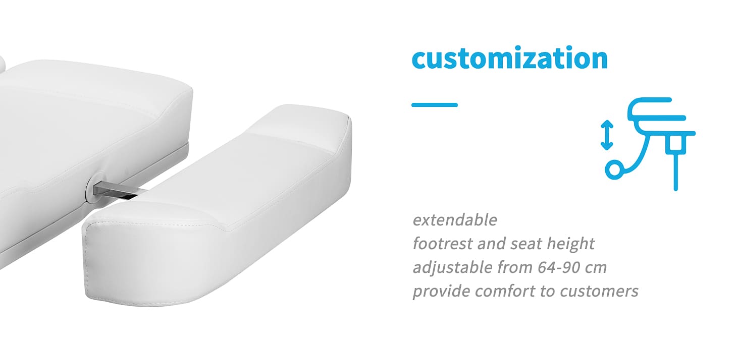 Kozmetické kreslo Azzurro 803D elektro 3x motor biele - detail produktu 3