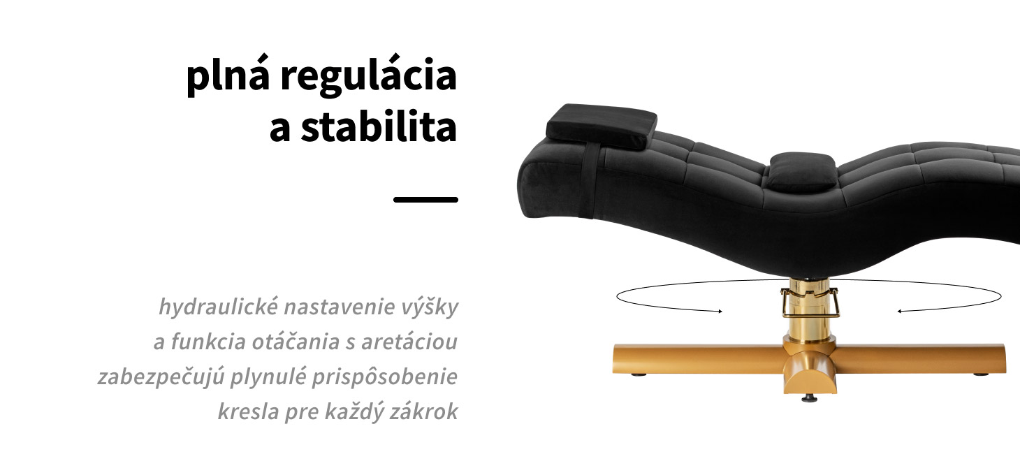 Kozmetické kreslo na ošetrenie rias Sillon Corona čierne - detail produktu 3