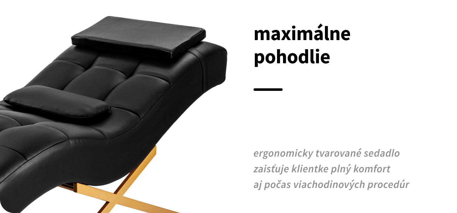 Kozmetické kreslo na ošetrenie rias Sillon Alba čierne - detail produktu 2