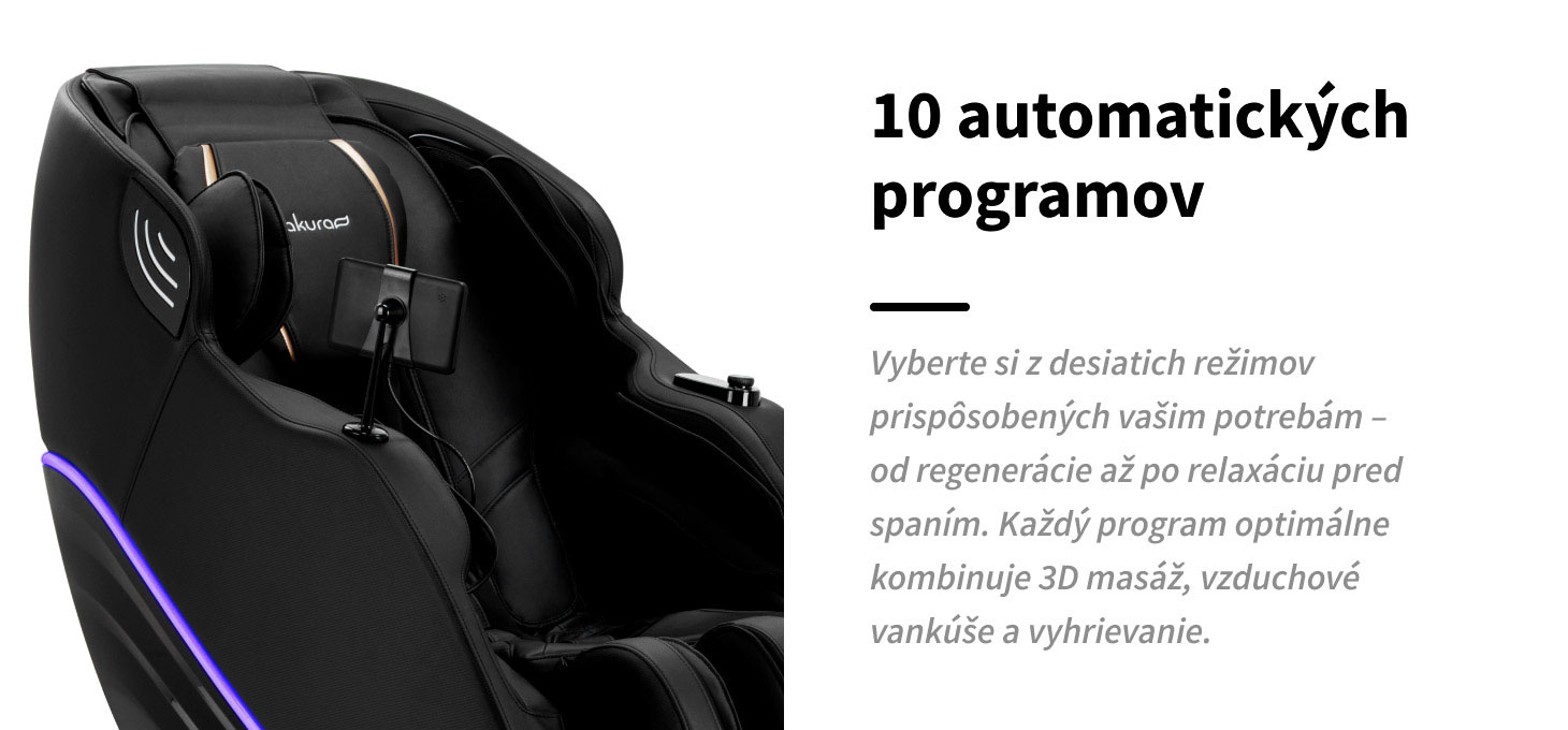 Masážne kreslo Sakura Maximus 809 3D čierne - detail produktu 12