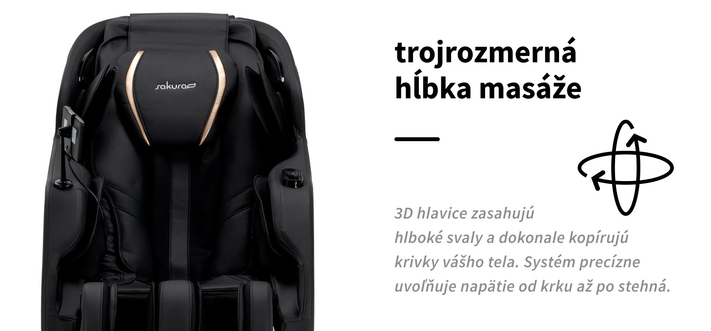 Masážne kreslo Sakura Maximus 809 3D čierne - detail produktu 4