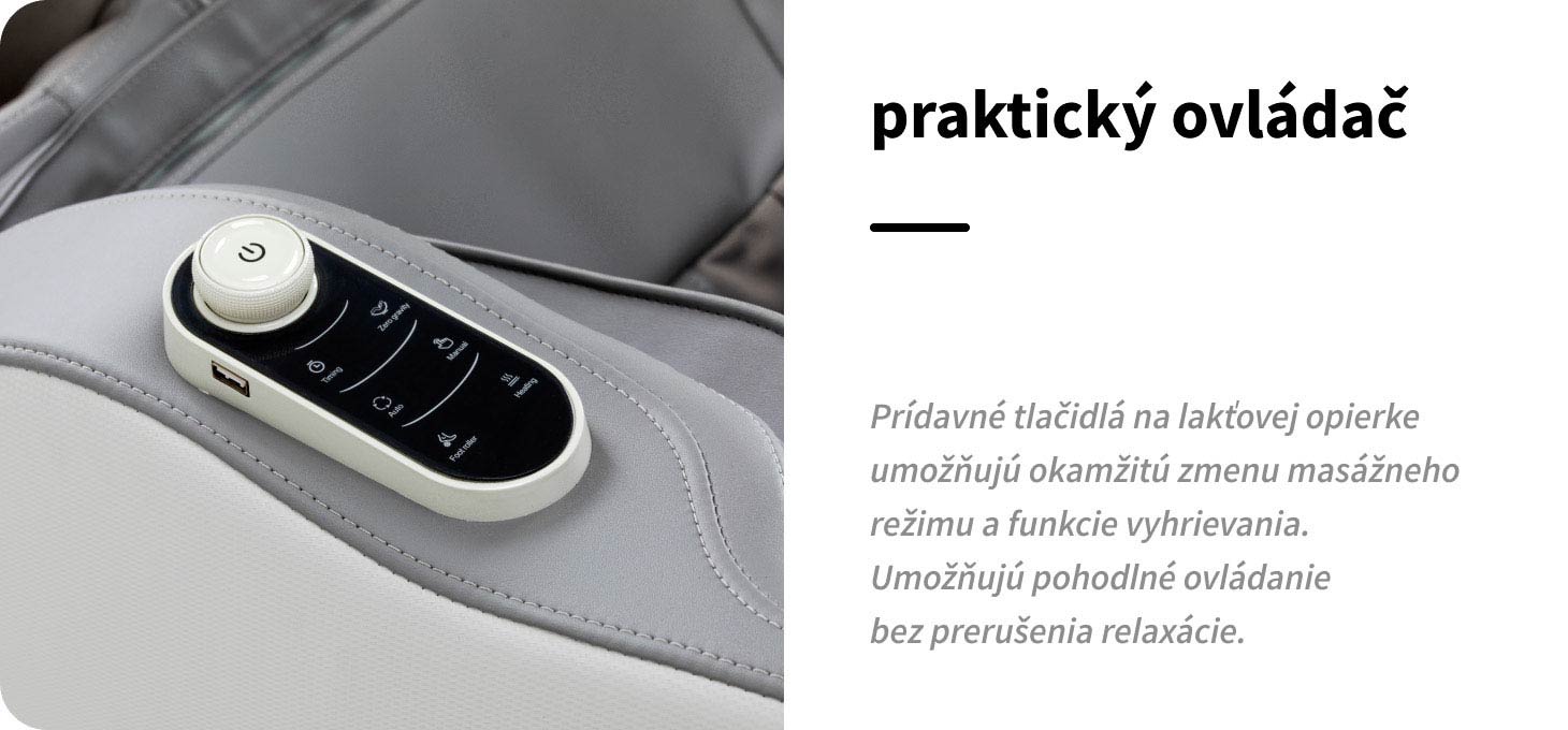 Masážne kreslo Sakura Maximus 809 3D bielo-šedé - detail produktu 10