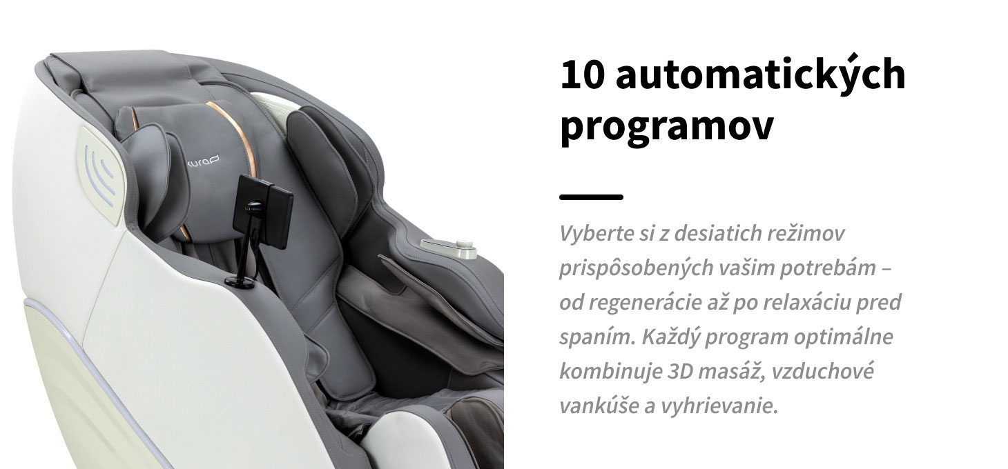 Masážne kreslo Sakura Maximus 809 3D bielo-šedé - detail produktu 12