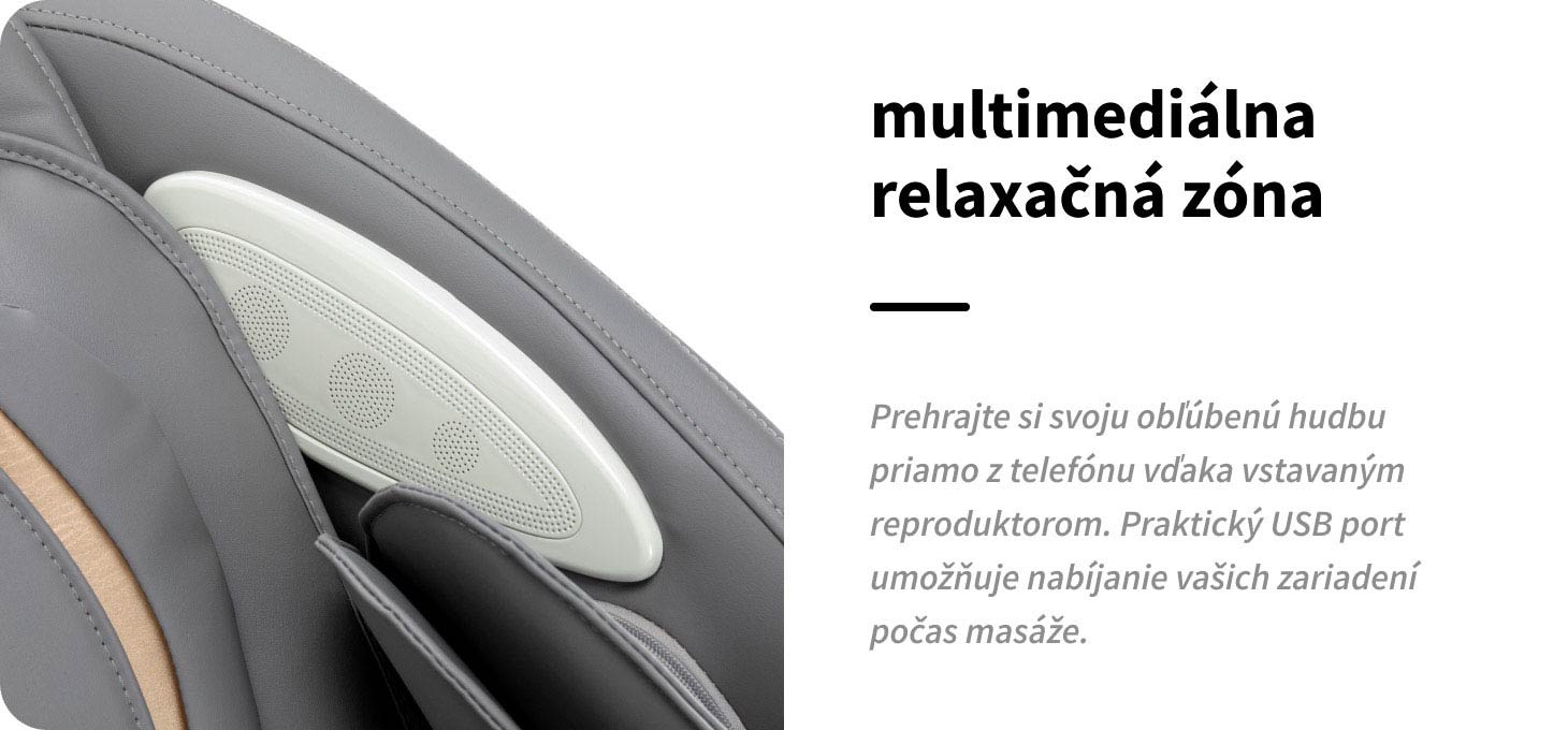 Masážne kreslo Sakura Maximus 809 3D bielo-šedé - detail produktu 17