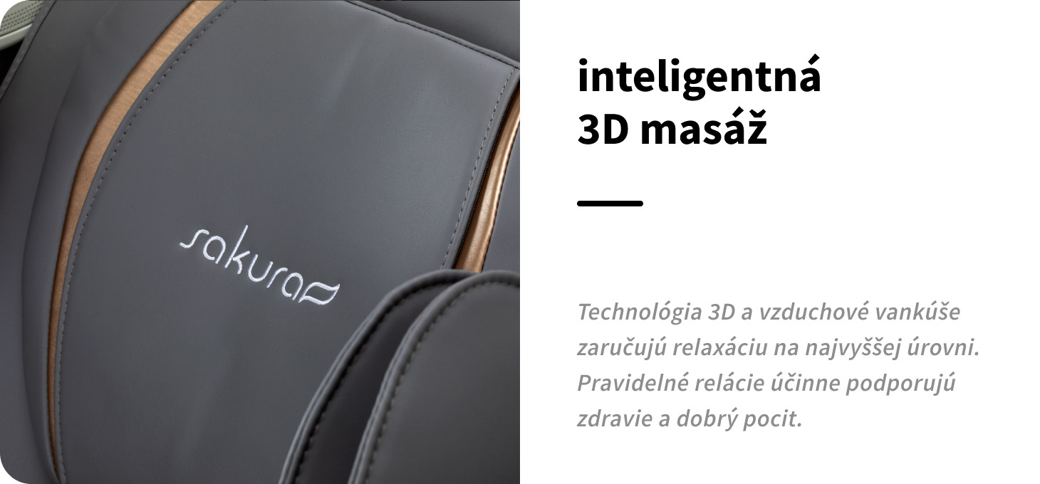 Masážne kreslo Sakura Maximus 809 3D bielo-šedé - detail produktu 2