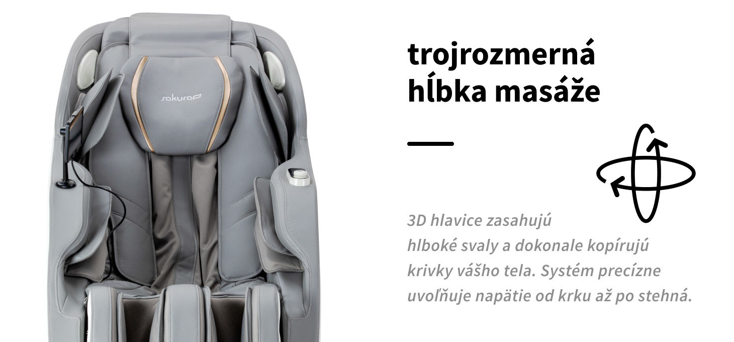 Masážne kreslo Sakura Maximus 809 3D bielo-šedé - detail produktu 4