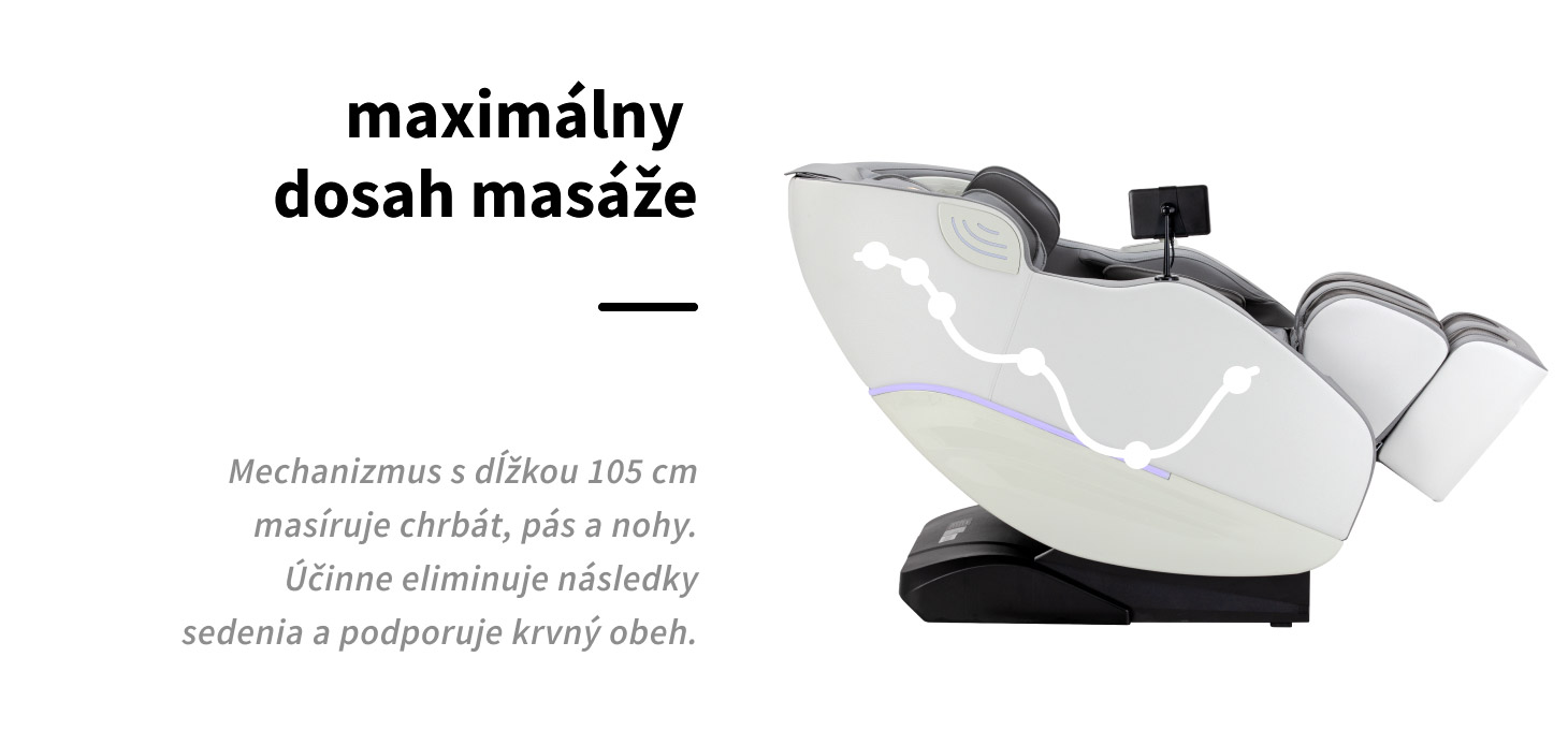 Masážne kreslo Sakura Maximus 809 3D bielo-šedé - detail produktu 5