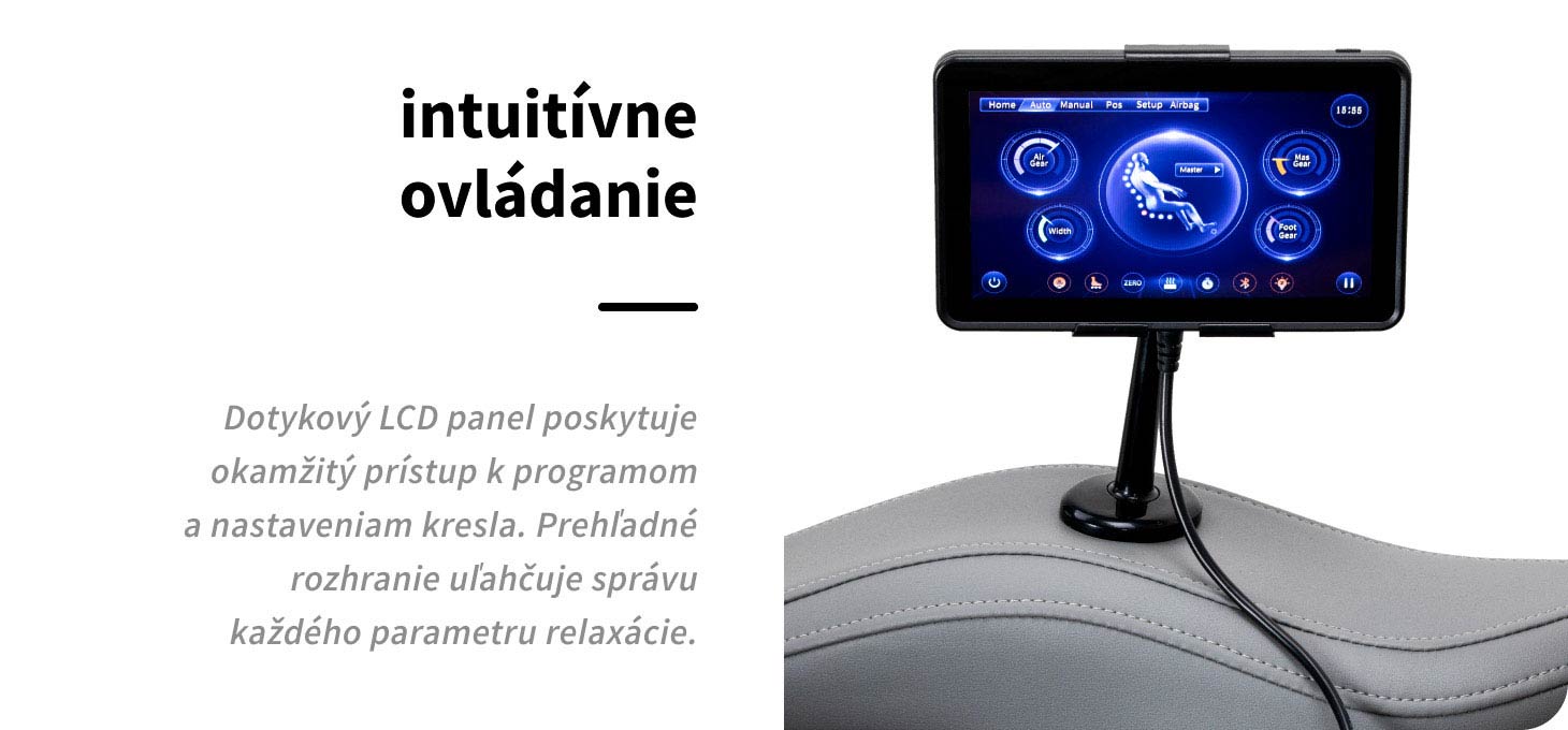 Masážne kreslo Sakura Maximus 809 3D bielo-šedé - detail produktu 9