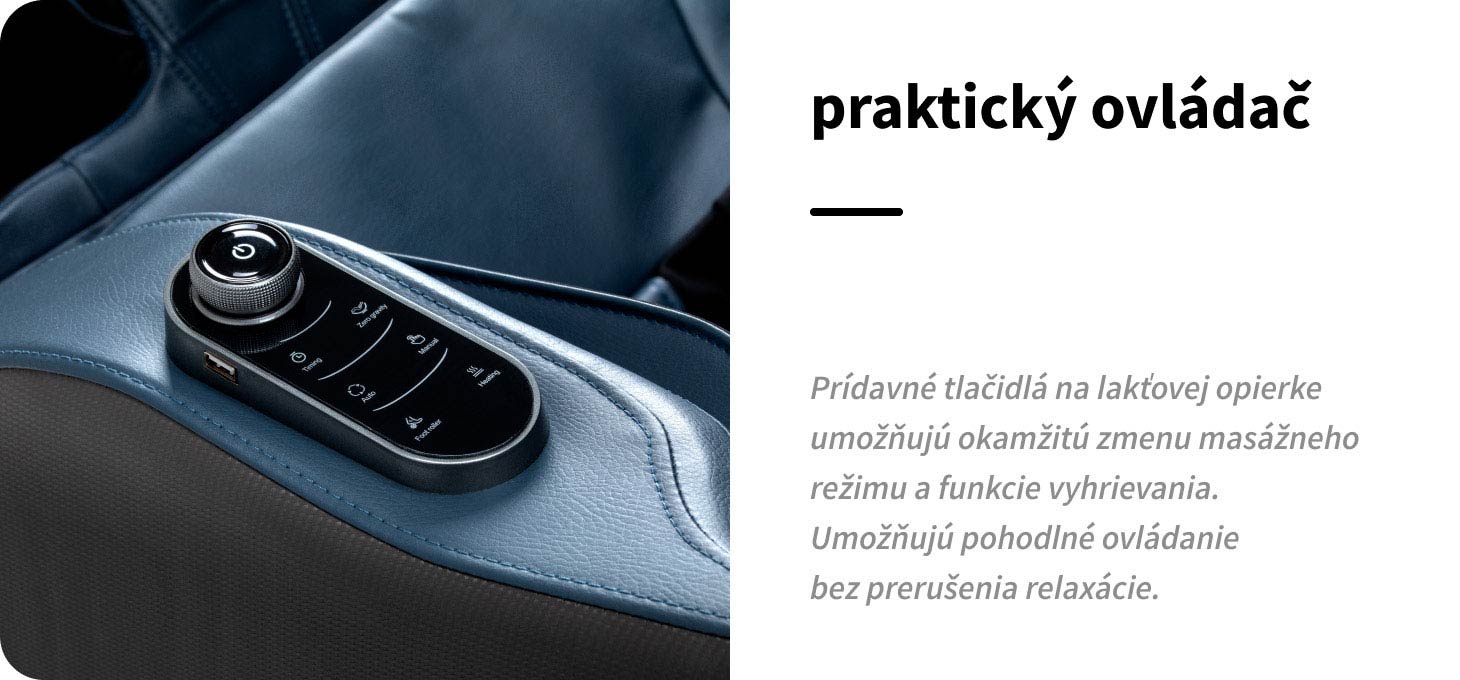 Masážne kreslo Sakura Maximus 809 3D šedo-modré - detail produktu 10