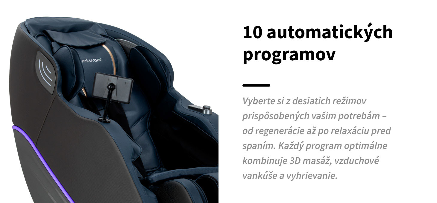 Masážne kreslo Sakura Maximus 809 3D šedo-modré - detail produktu 12