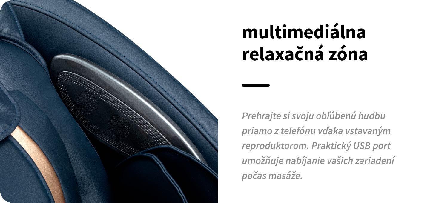 Masážne kreslo Sakura Maximus 809 3D šedo-modré - detail produktu 17