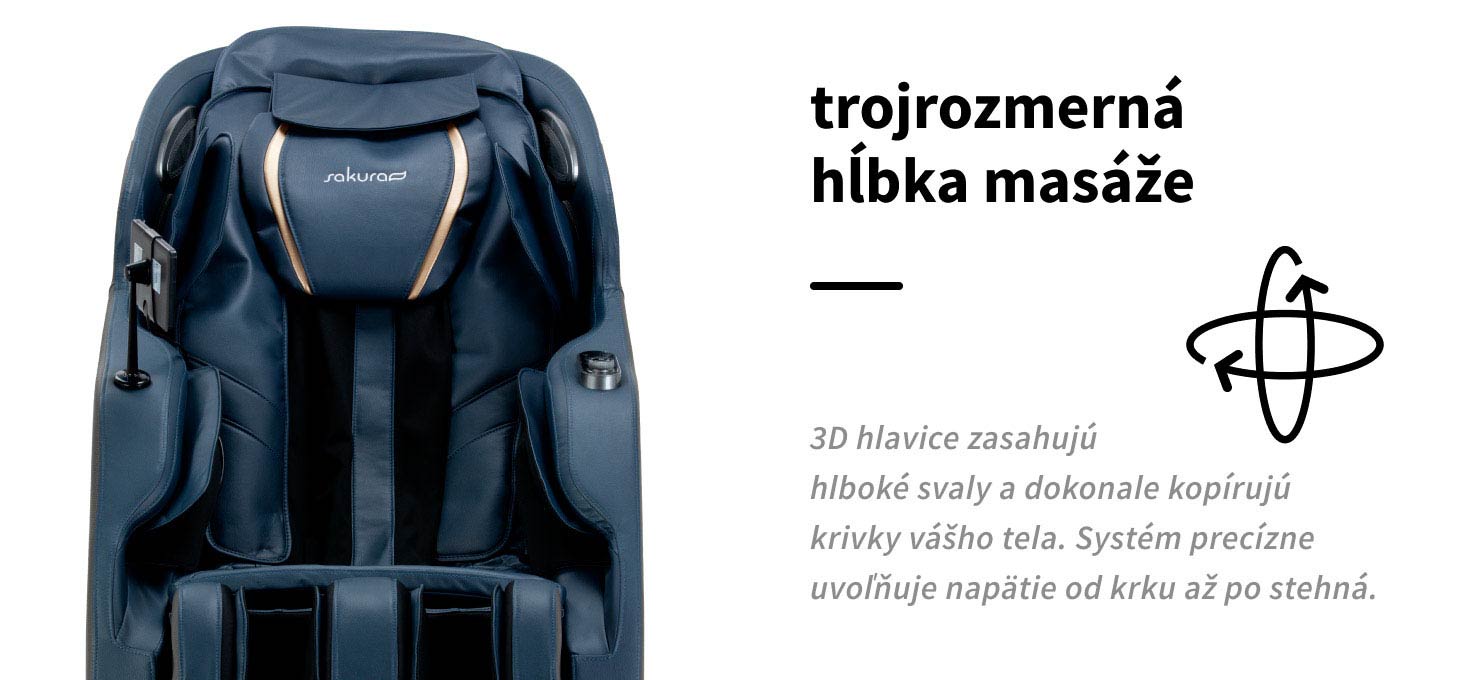 Masážne kreslo Sakura Maximus 809 3D šedo-modré - detail produktu 4