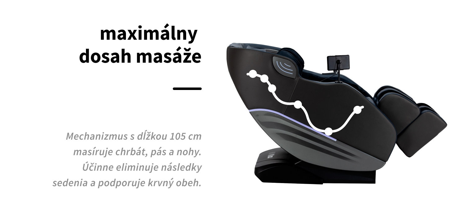 Masážne kreslo Sakura Maximus 809 3D šedo-modré - detail produktu 5