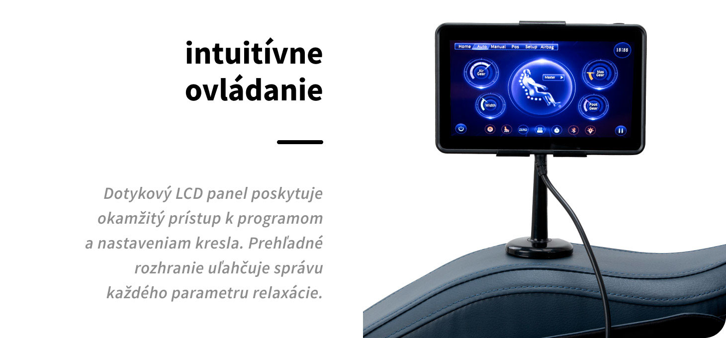 Masážne kreslo Sakura Maximus 809 3D šedo-modré - detail produktu 9